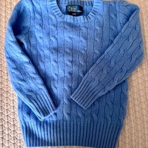 Polo by Ralph Lauren Toddler Cashmere Cable Crewneck Sweater - Sky Blue